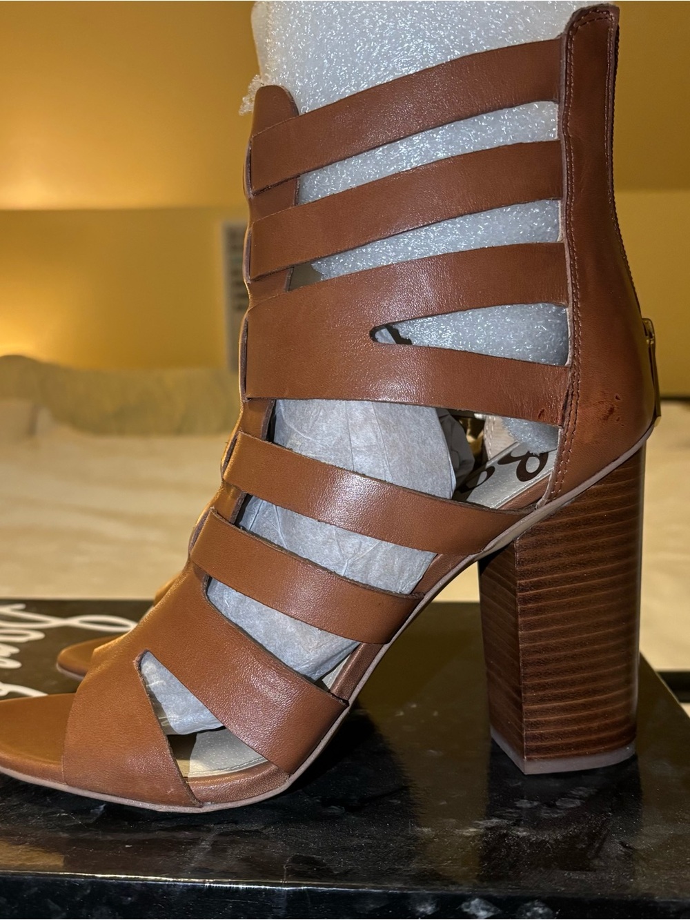 Sam Edelman Brown Strappy Block Heel Sandals